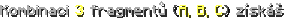 Kombinaci 3 fragmentů (A, B, C) získáš